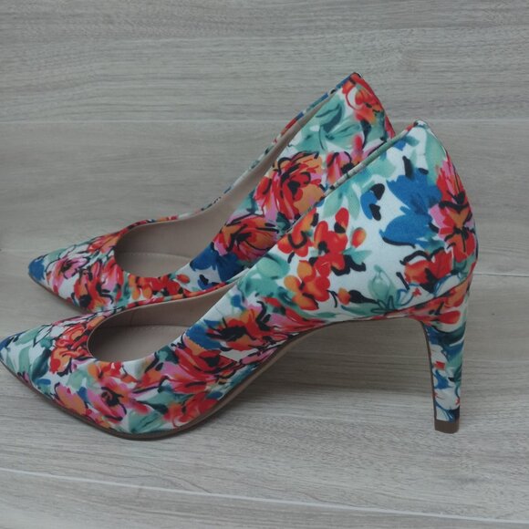Kelly & Katie High Heels Women's Floral Pointed Pumps Multicolor Slip on Size 5M - Picture 8 of 13